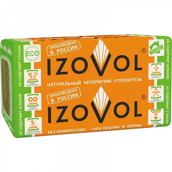 Утеплитель IZOVOL В-90 (10 плит) 1200х600х40 мм